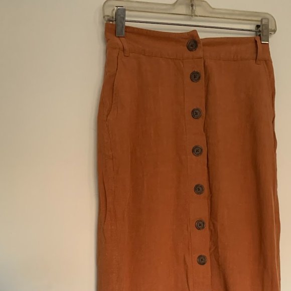 ASOS DESIGN Linen Column Midi Skirt - Picture 2 of 4